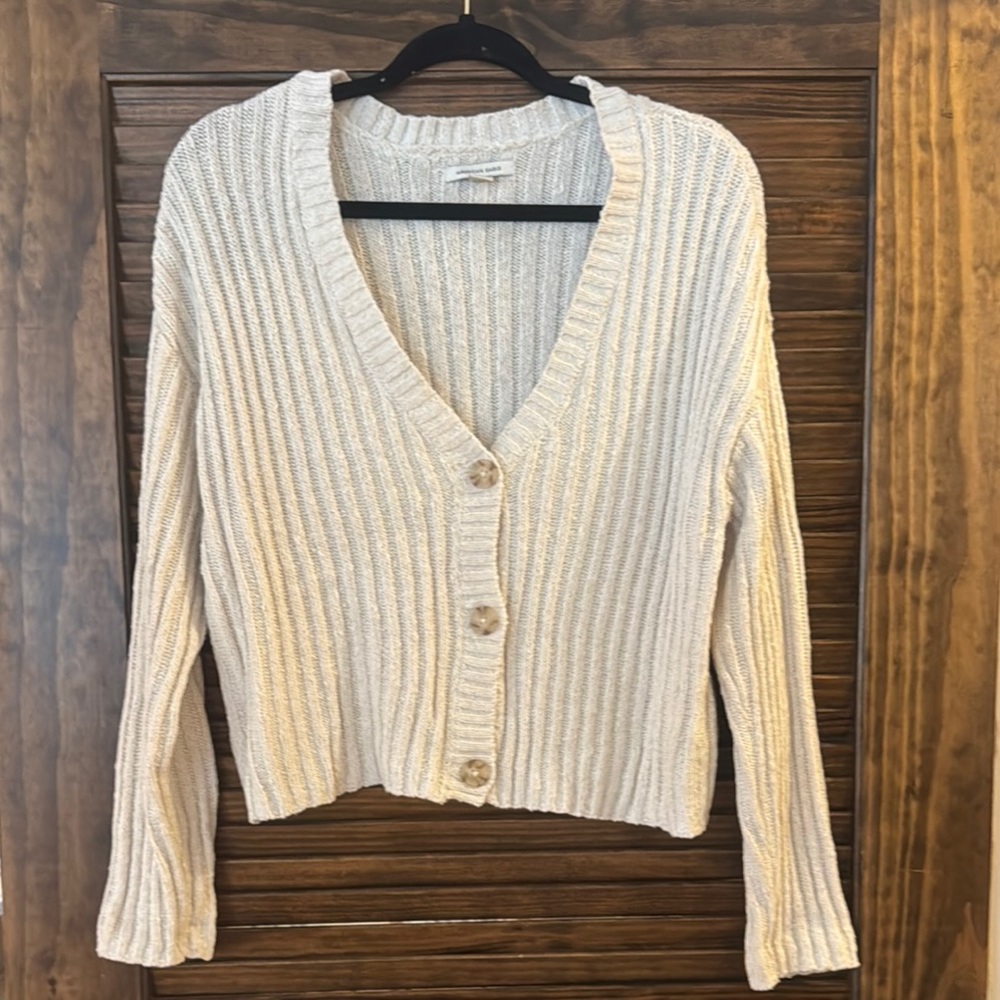 Cozy Cream Button-Up Sweater
